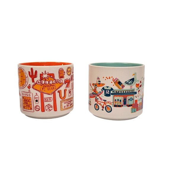 Starbucks Discovery Been There Lot 2 Las Vegas 2022 Seattle 2024 Mugs 14 oz - Picture 2 of 8
